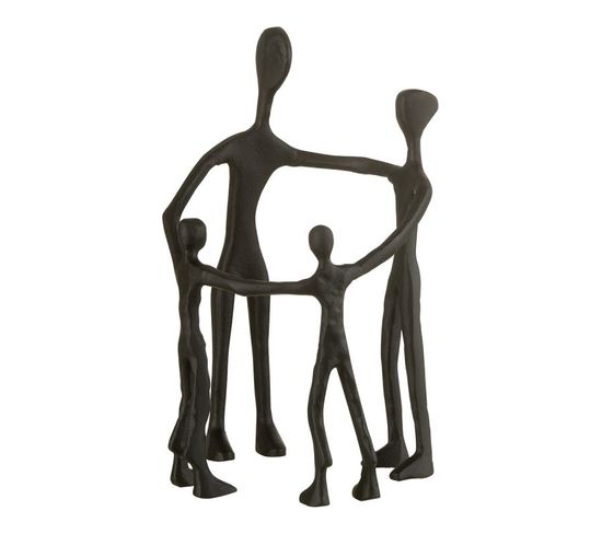 Statuette Déco "famille En Cercle" 31cm Noir