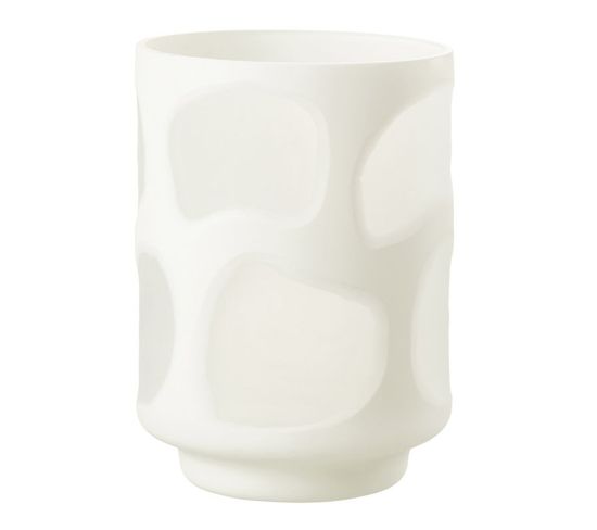 Vase Design En Verre Taches "hortense" 19cm Blanc
