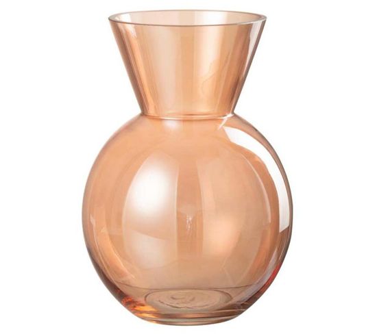 Vase Design En Verre "lucy" 23cm Orange