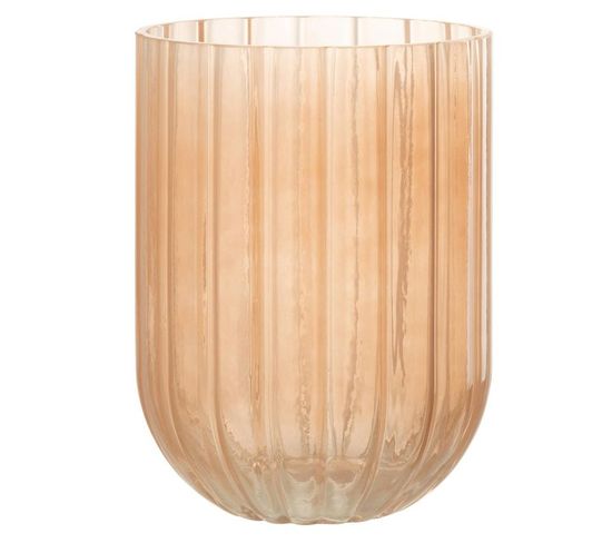 Vase Design En Verre "yoni" 20cm Pêche