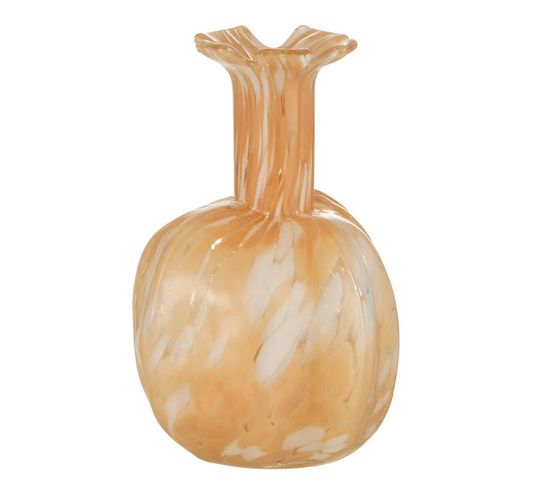 Vase Design En Verre "mélissa" 23cm Beige