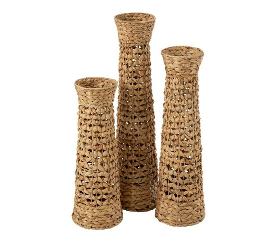 Lot De 3 Vases Déco "jan" 80cm Naturel