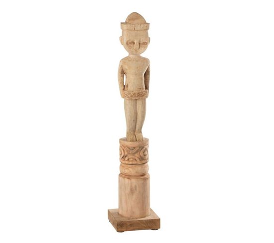 Statuette Déco "personnage Africain Debout" 67cm Naturel