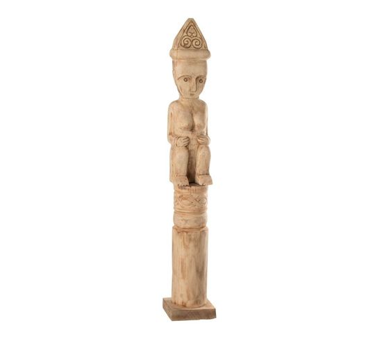 Statuette Déco "personnage Africain Debout" 88cm Naturel
