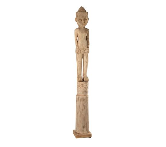 Statuette Déco "personnage Africain Debout" 114cm Naturel