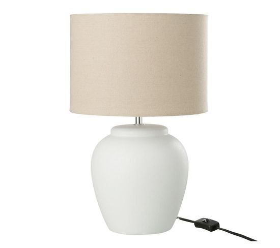Lampe À Poser En Céramique "méli" 48cm Blanc