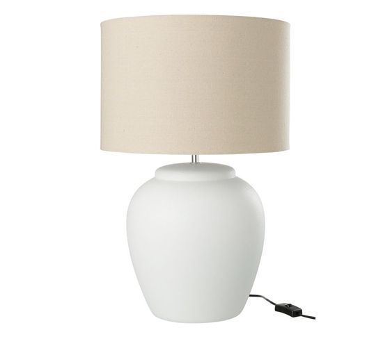Lampe À Poser En Céramique "méli" 60cm Blanc