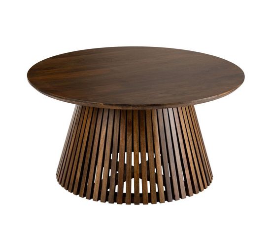 Table Basse Design En Bois "vincent" 90cm Marron