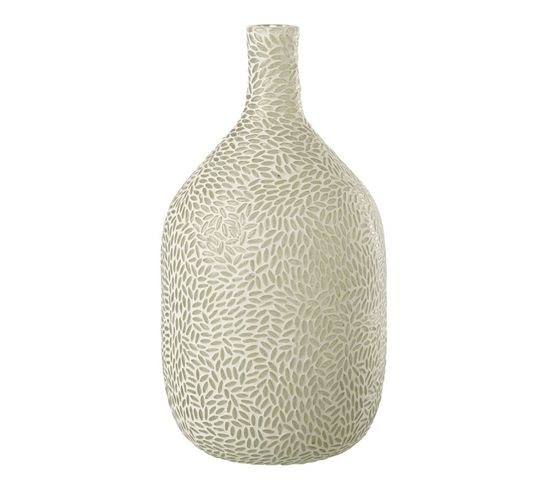 Vase Mosaïque En Verre "mira" 36cm Blanc et Gris