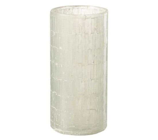 Vase Design En Verre "mosaïque" 30cm Gris Clair