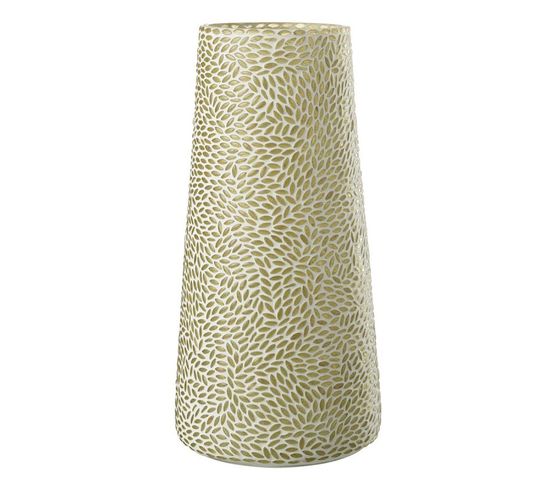 Vase Mosaïque En Verre "mira" 36cm Blanc et Vert