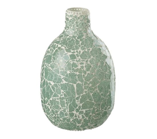 Vase Mosaïque En Verre "jacob" 26cm Vert