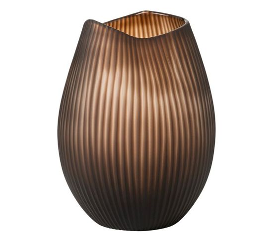 Vase Design Ligne "octave" 31cm Marron