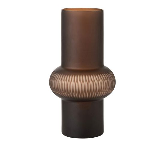 Vase Design Ligne et Boule "octave" 35cm Marron