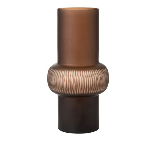 Vase Design Ligne et Boule "octave" 41cm Marron
