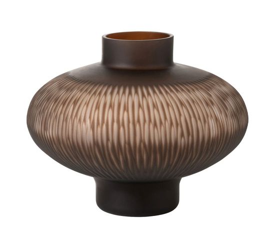 Vase Design Ligne et Boule "octave" 25cm Marron