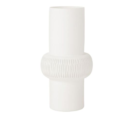 Vase Design Ligne et Boule "octave" 41cm Blanc