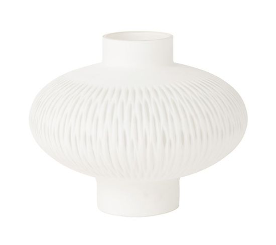 Vase Design Ligne et Boule "octave" 24cm Blanc