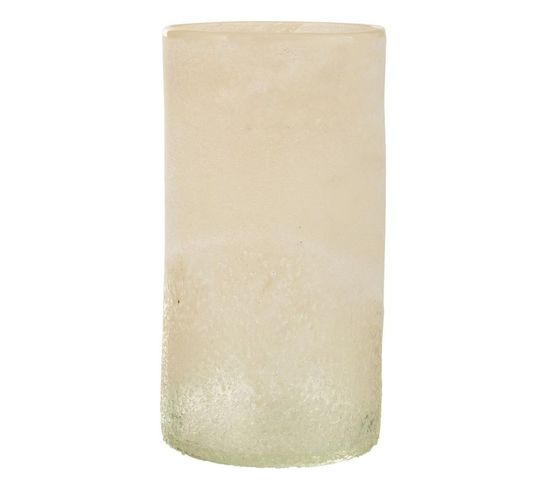 Vase Cylindre En Verre "sumina" 29cm Beige