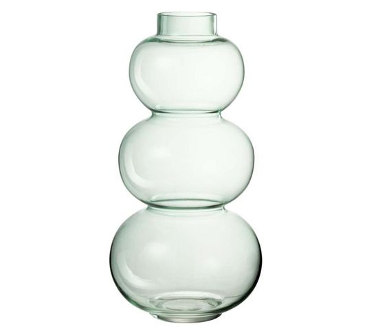 Vase Design En Verre "boule" 36cm Vert