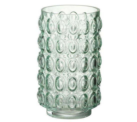 Vase Design En Verre "bulles" 23cm Vert Clair