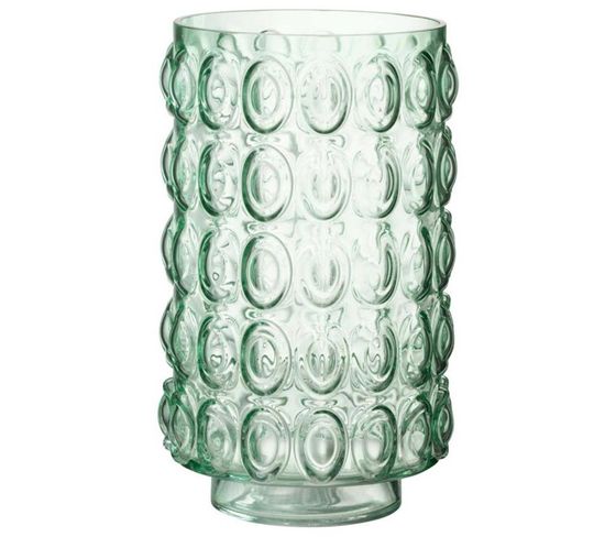 Vase Design En Verre "bulles" 30cm Vert Clair