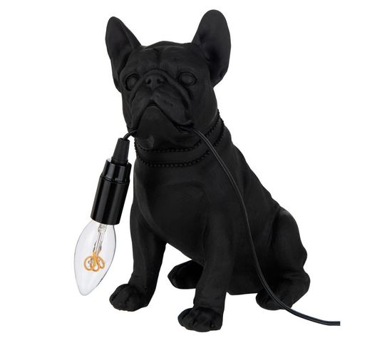 Lampe à Poser Déco "bulldog" 28cm Noir