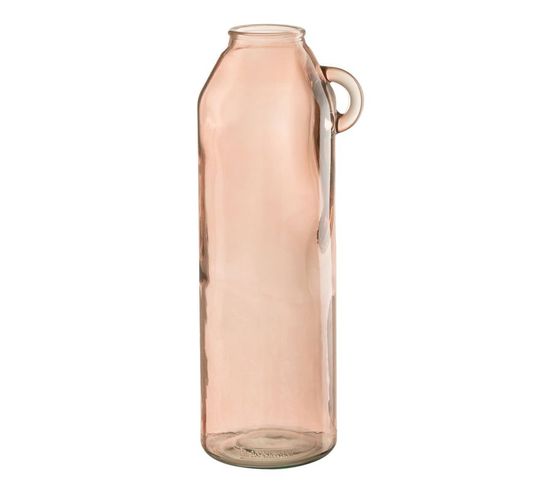 Vase Anse En Verre "bouteille" 45cm Rose