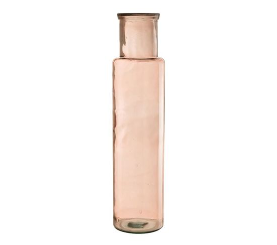 Vase En Verre "bouteille" 44cm Rose