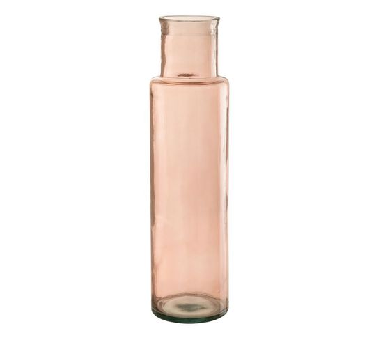 Vase En Verre "bouteille" 54cm Rose