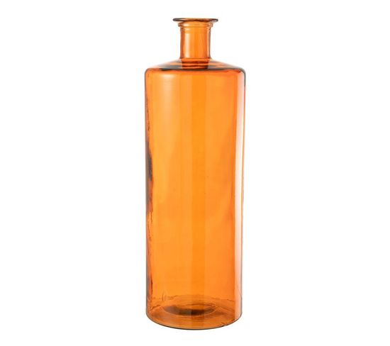 Vase Déco En Verre "bouteille" 74cm Orange