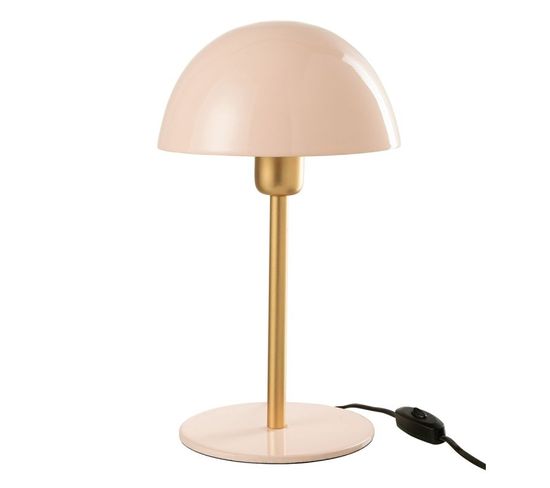 Lampe à Poser En Métal "champignon" 11cm Rose Clair