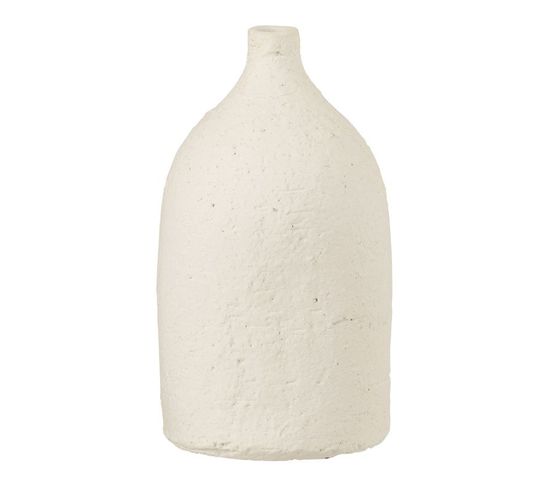 Vase Bouteille En Céramique "enya" 28cm Blanc
