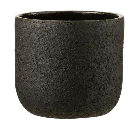 Cache-pot Design "rugueux" 22cm Noir