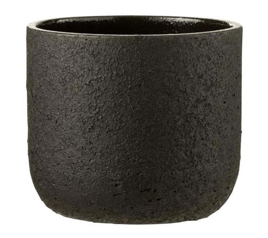 Cache-pot Design "rugueux" 25cm Noir
