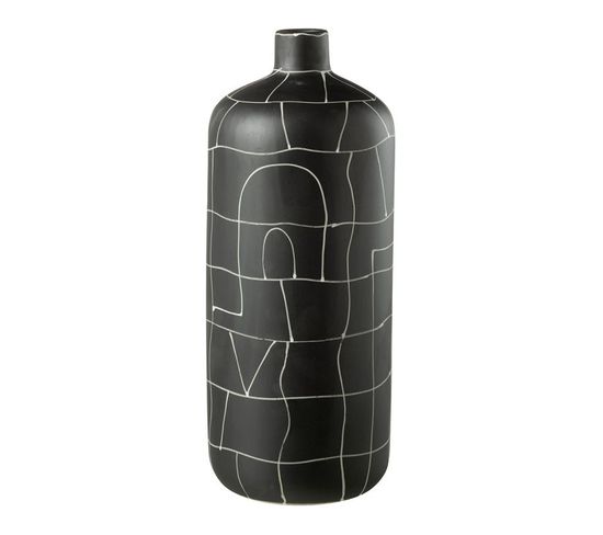 Vase Bouteille En Céramique "japan" 50cm Noir