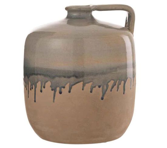 Vase Design En Céramique "droplet" 25cm Beige