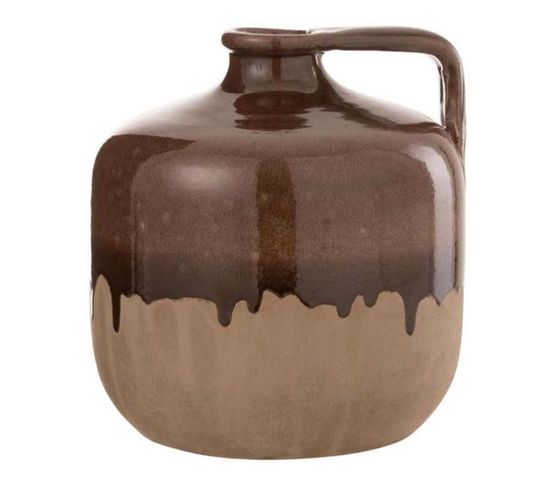 Vase Design En Céramique "droplet" 18cm Marron