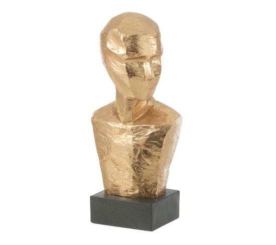 Statuette Déco "buste Géométrique" 38cm Or