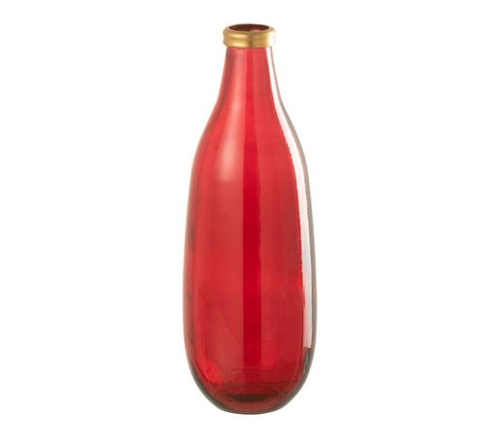 Vase Déco En Verre "mandie" 40cm Rouge