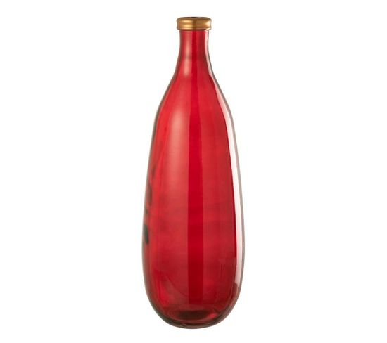 Vase Déco En Verre "mandie" 75cm Rouge
