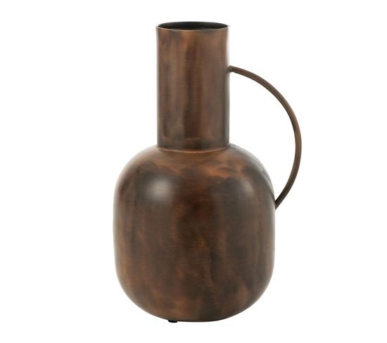 Vase Design En Métal "sparta" 36cm Bronze
