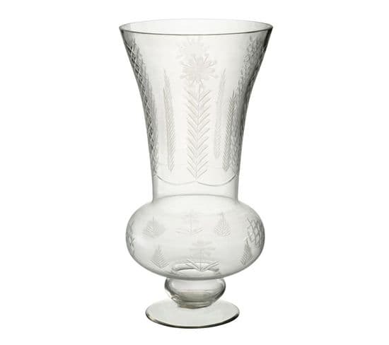 Vase Design En Verre "giga" 51cm Transparent