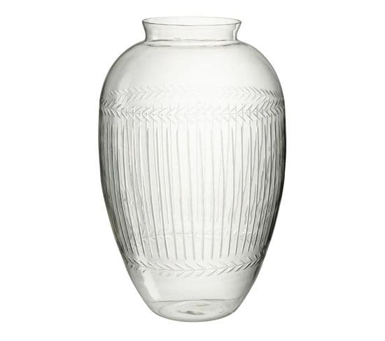 Vase Design En Verre "massif" 61cm Transparent