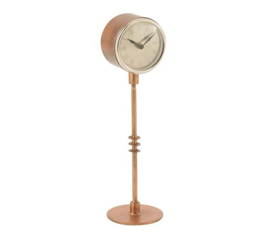 Horloge Sur Pied En Métal "antique" 40cm Cuivre