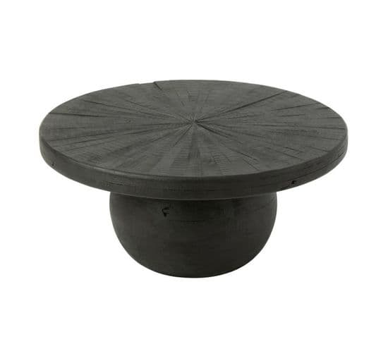 Table Basse Ronde En Bois "shanil" 80cm Noir