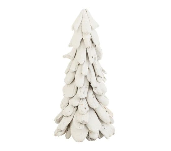 Sapin De Noël À Poser "bois Flotté" 50cm Blanc