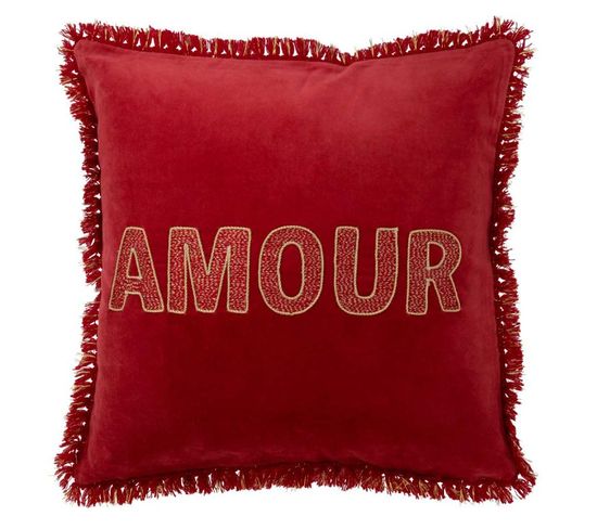 Coussin Déco Amour "ellis" 45x45cm Rouge
