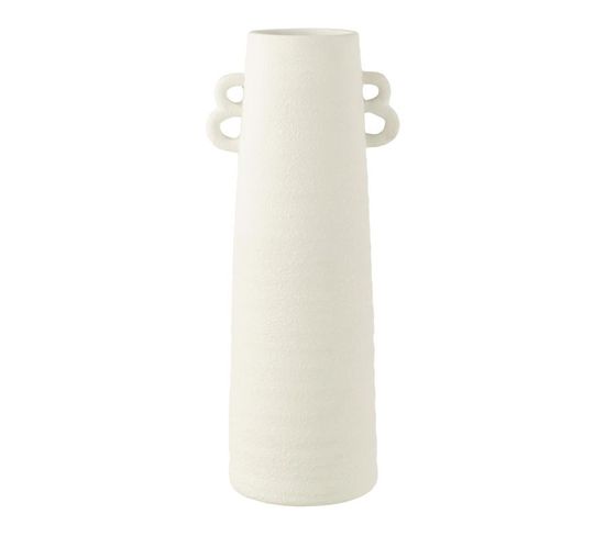 Vase Conique Avec Anses "russel" 55cm Blanc