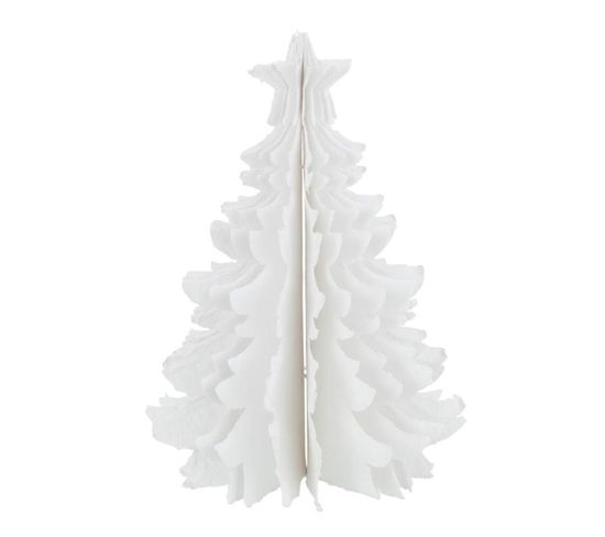 Sapin De Noël Étoile à Poser "mâché" 45cm Blanc